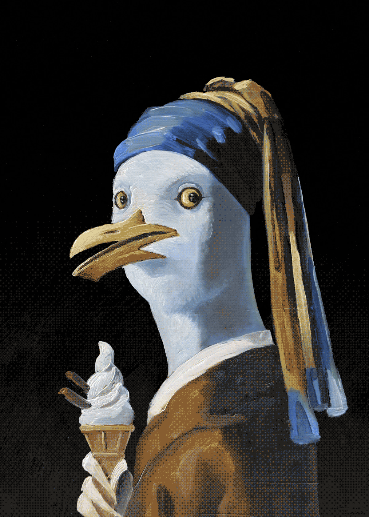 Gull with the 99 Ice cream plain.