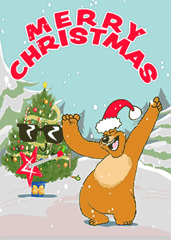 Dancing Bear with Xmas Tree