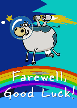 Good Luck Rocket cow