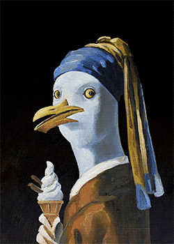 Gull with the 99 Ice cream plain.