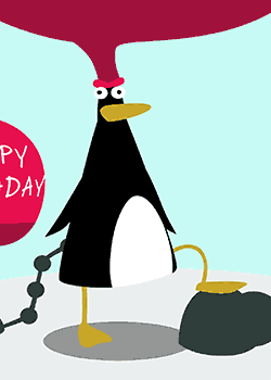 Happy Birthday Balloon Penguin