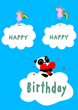 Happy Birthday Panda and Unicorn