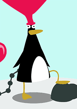 Penguin Balloon Love Heart