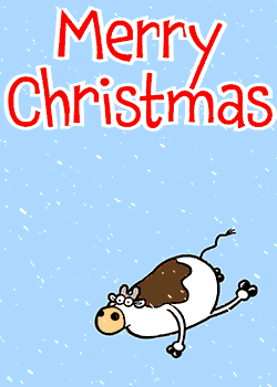 Santa Flyby Cow