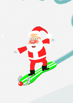 Snowboarding Santa