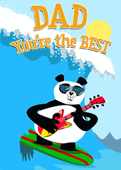 Surfing Cool Dad Panda