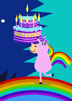 Unicorn Delivering Birthday Cake