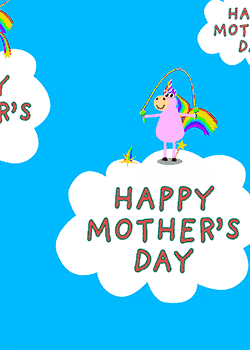 Unicorn Skipping Mother's Day Rainbows